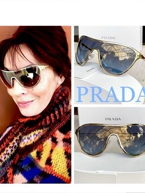 PRADA SHIELD MIRRORED SUNGLASSES